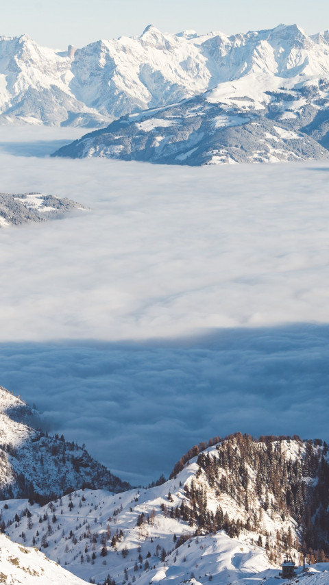 On the top of the Austrian mountains wallpaper 480x854