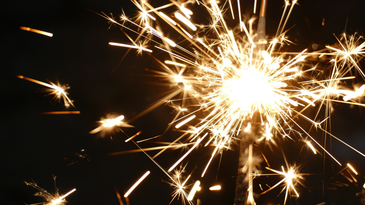 Sparklers for new year wallpaper 1280x720