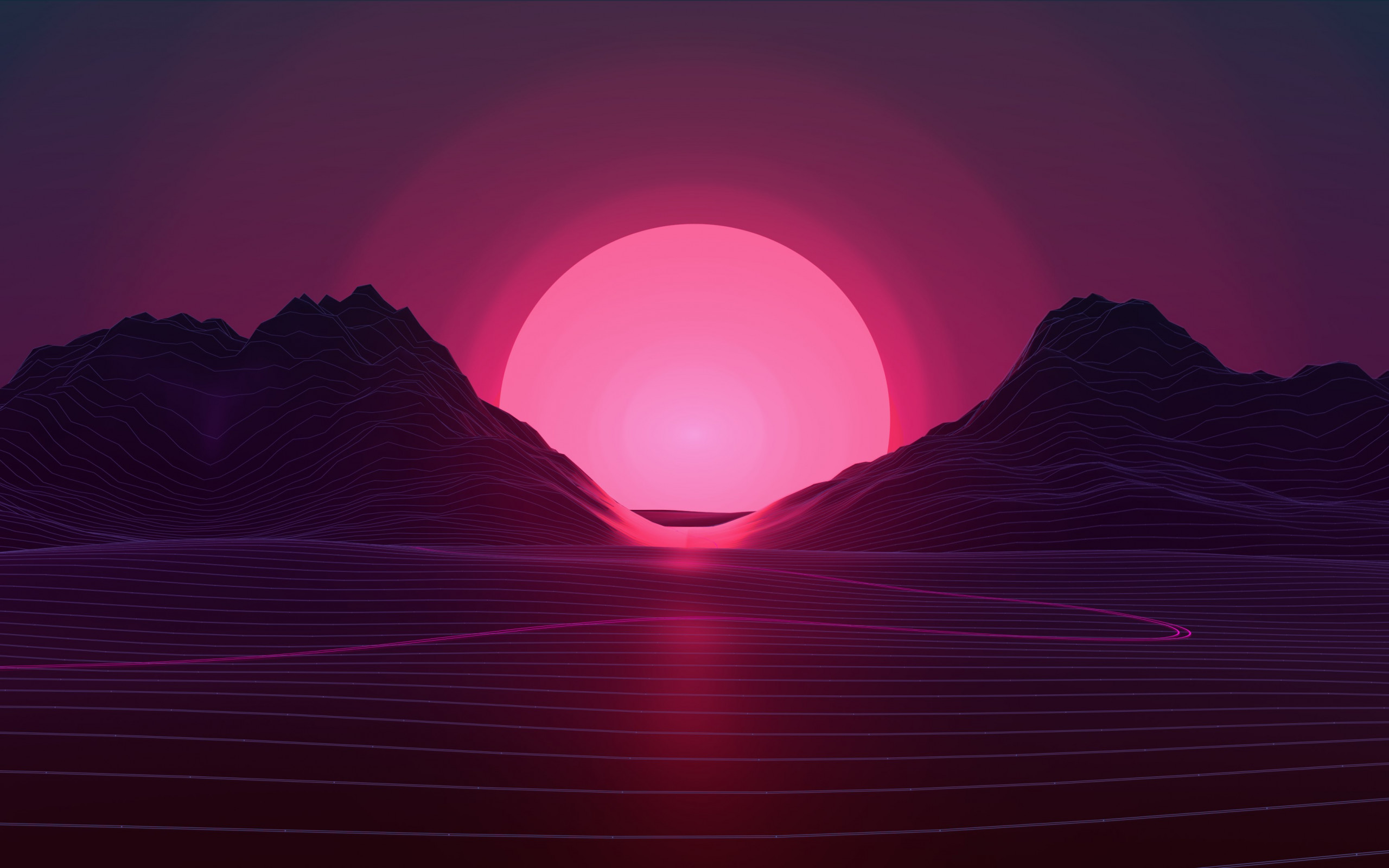 Neon sunset wallpaper 2560x1600
