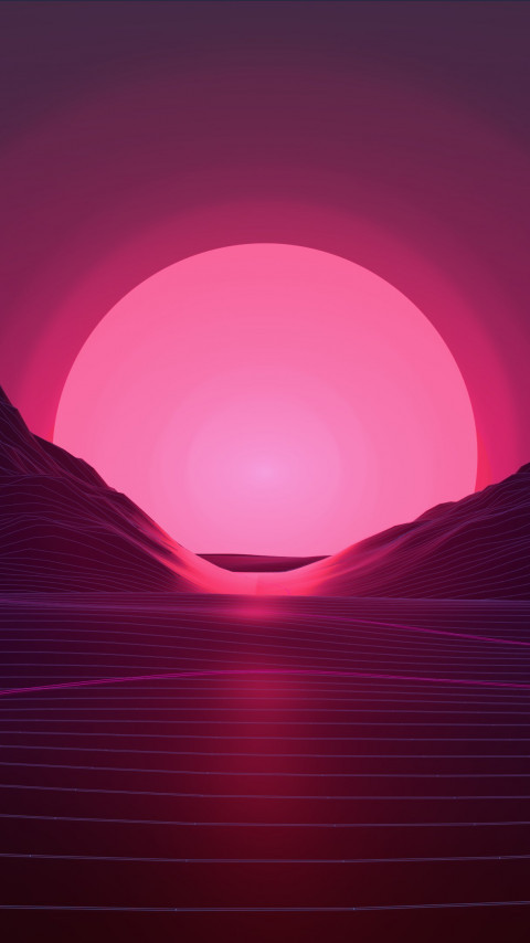 Download wallpaper: Neon sunset 480x854