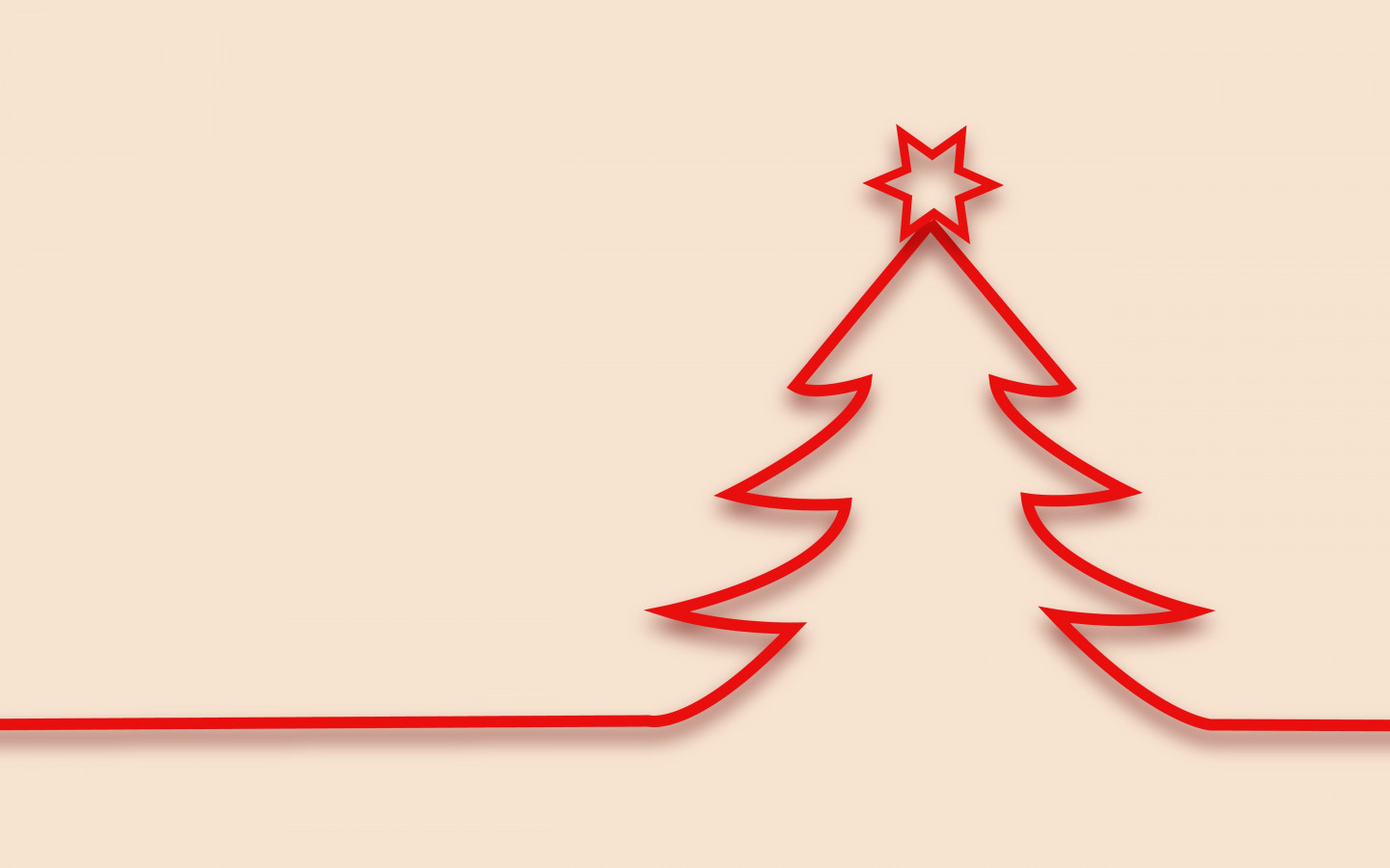 Red minimalistic Christmas tree design wallpaper 1440x900
