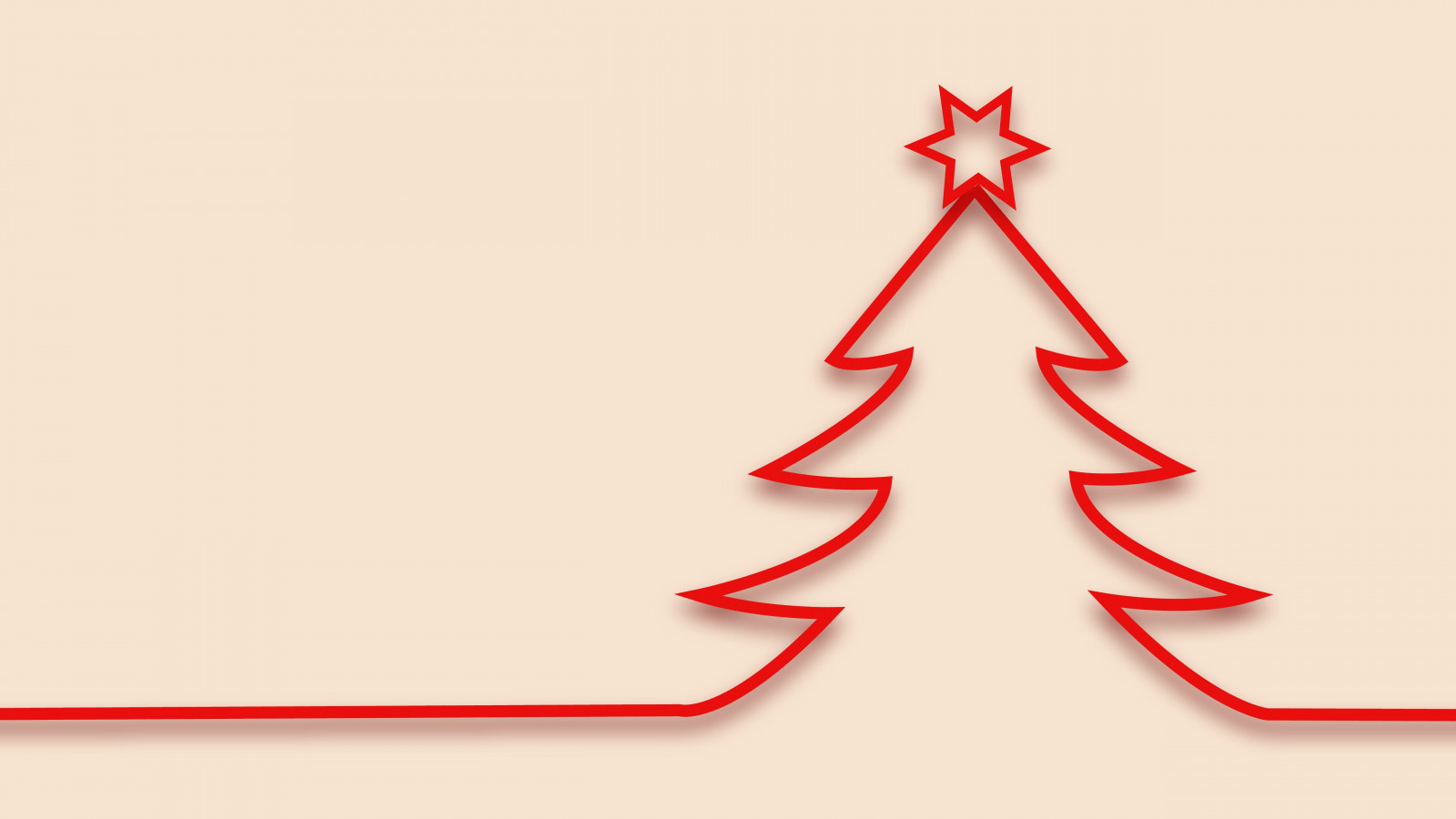 Red minimalistic Christmas tree design wallpaper 1600x900