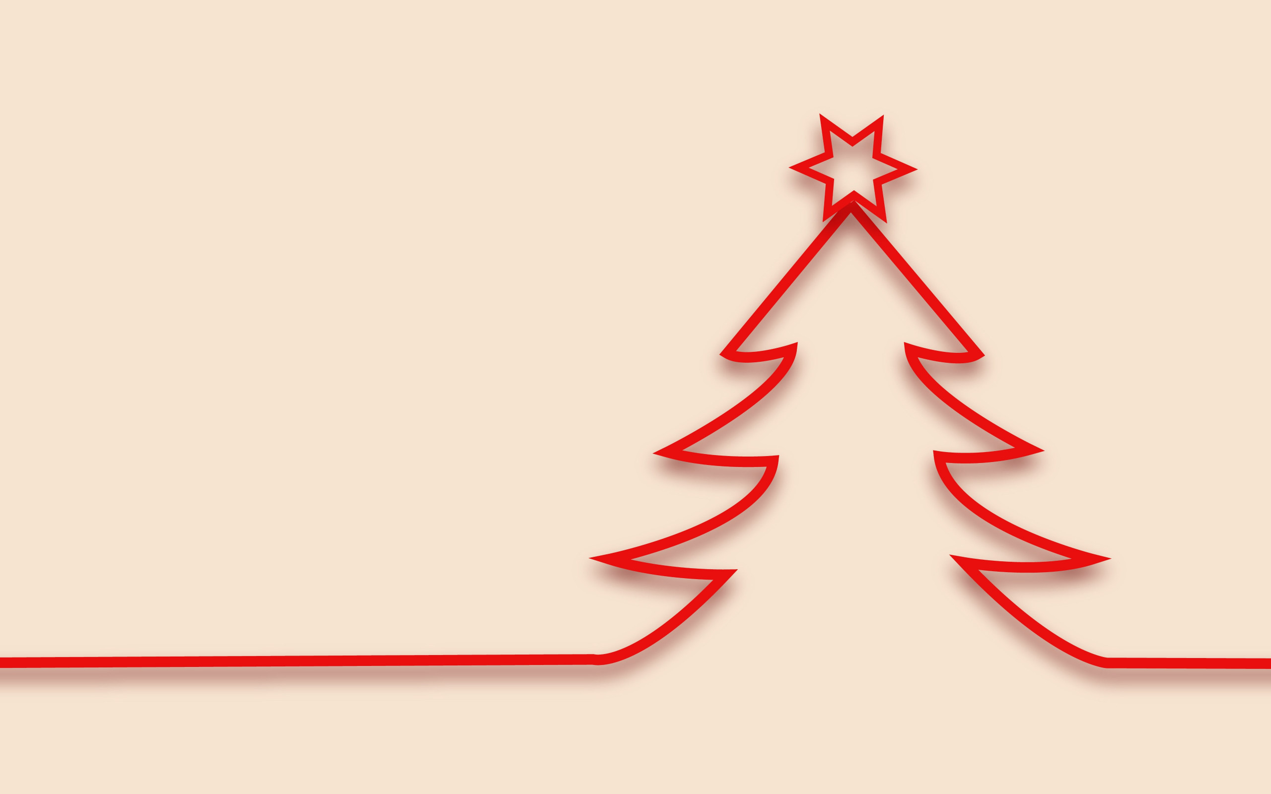 Red minimalistic Christmas tree design wallpaper 2560x1600