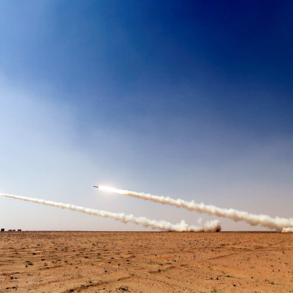 Military rockets on the sky wallpaper 1024x1024
