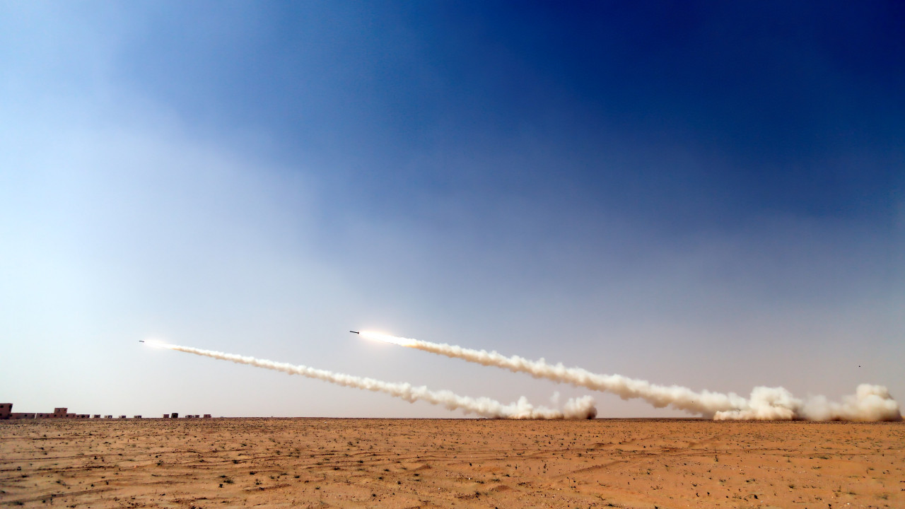 Military rockets on the sky wallpaper 1280x720