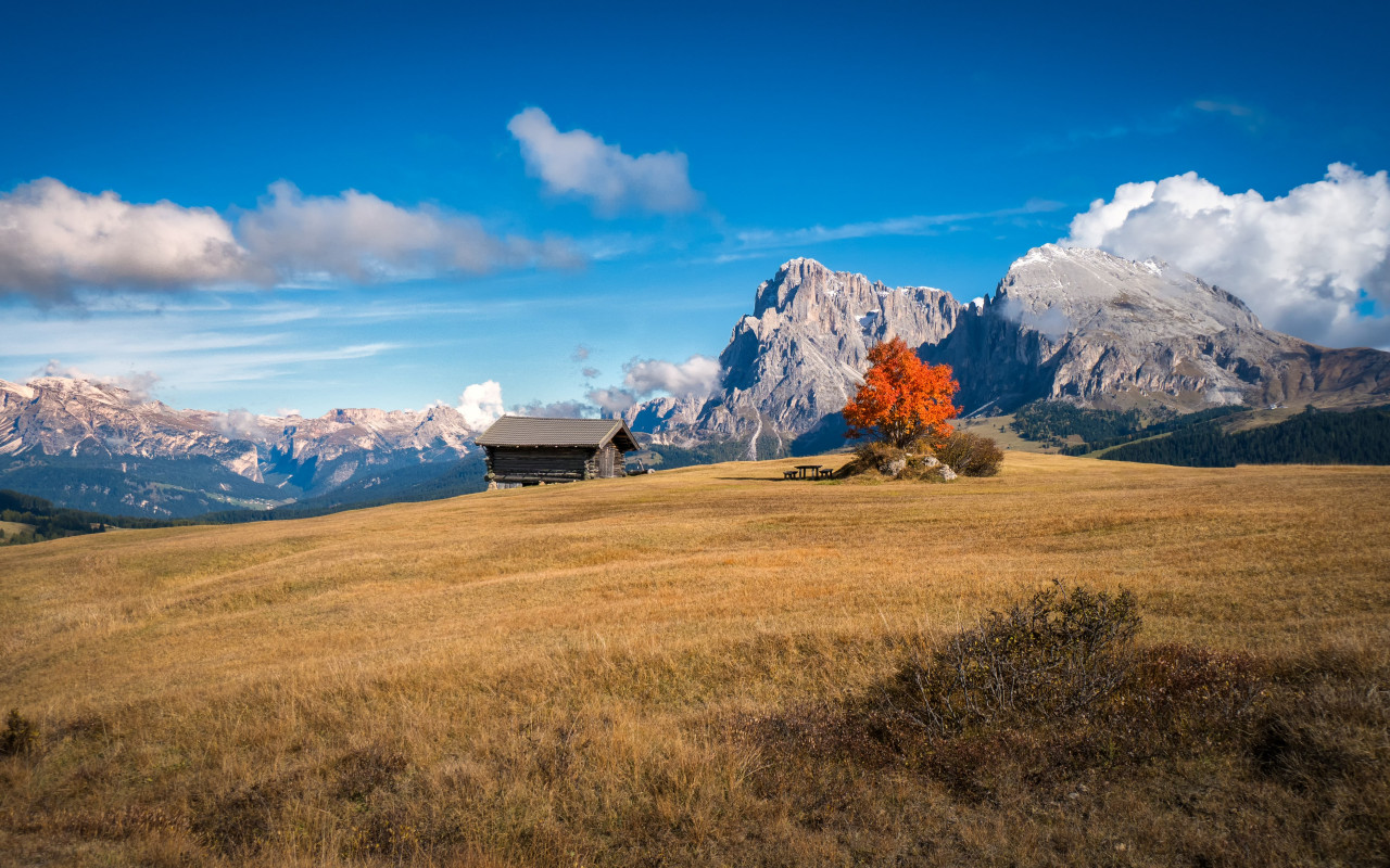 Perfect Autumn landscape from South Tyrol wallpaper 1280x800