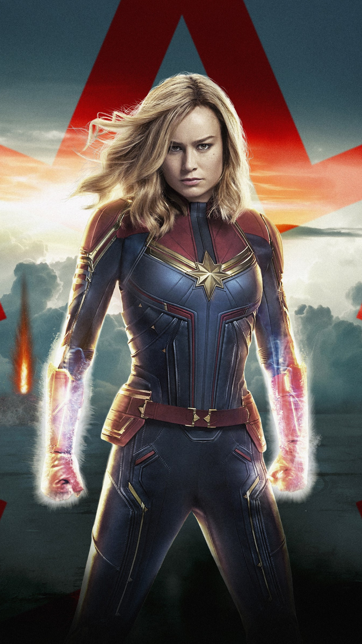 Captain Marvel poster wallpaper 1242x2208