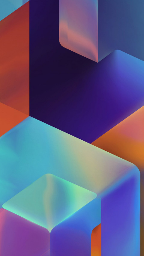 Geometric 3D shapes wallpaper 480x854