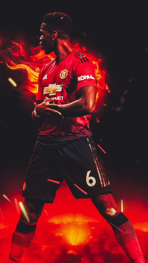 Paul Pogba for Manchester United wallpaper 480x854