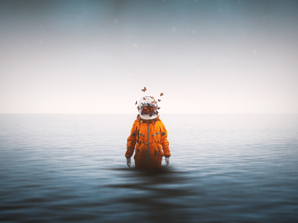 Lonely astronaut wallpaper 1024x768