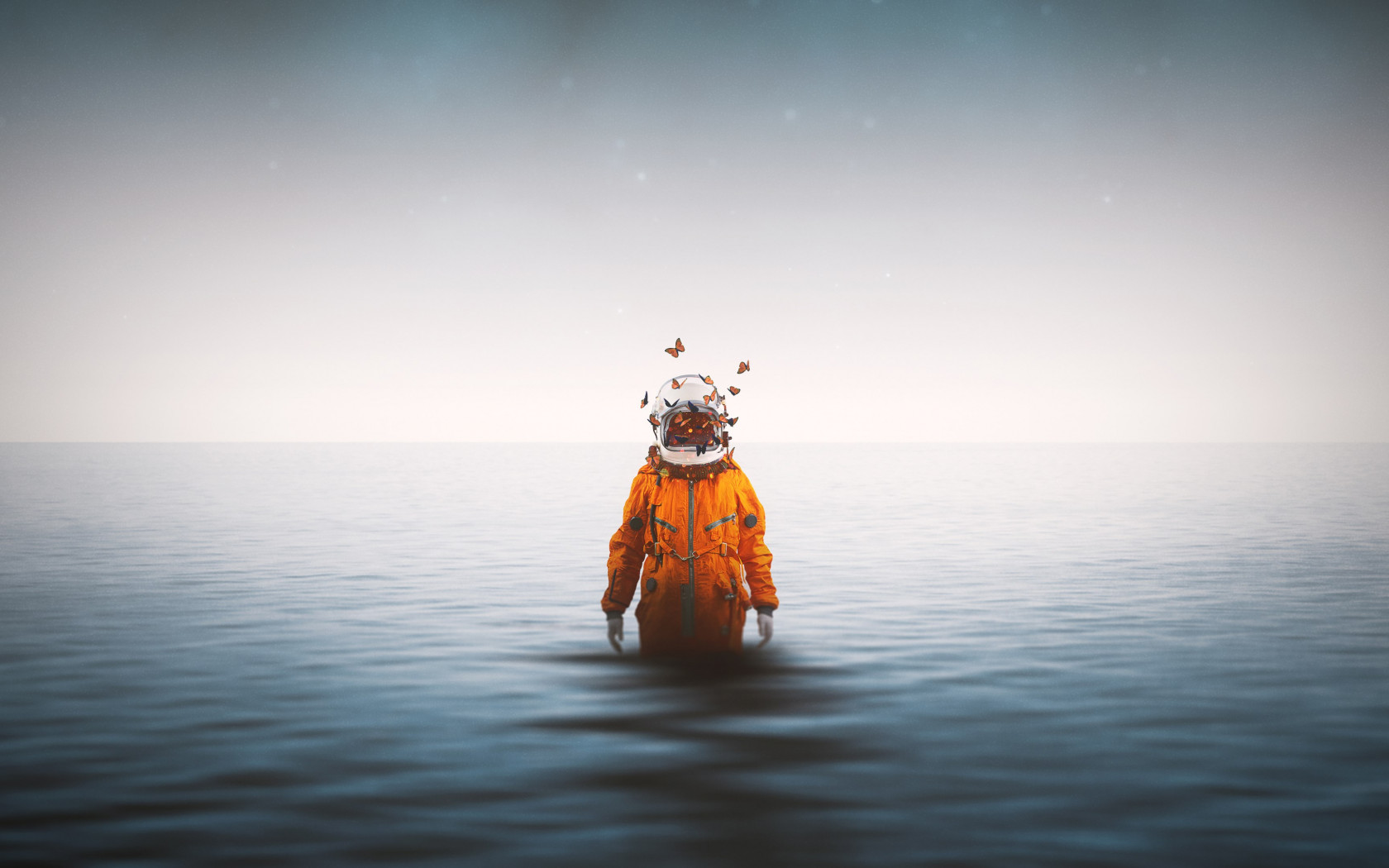 Lonely astronaut wallpaper 1680x1050