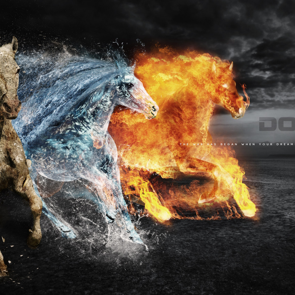 Horses of: Earth, Fire and Water wallpaper 1024x1024