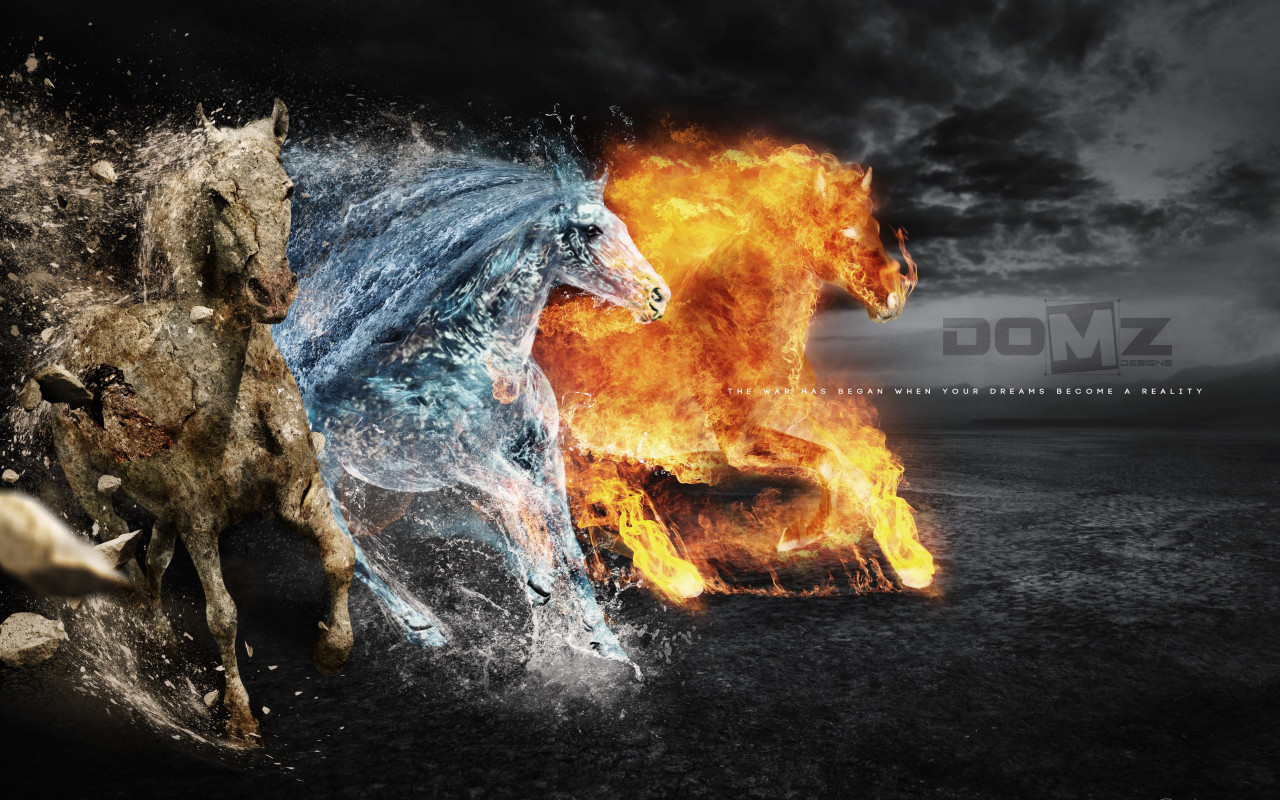 Horses of: Earth, Fire and Water wallpaper 1280x800
