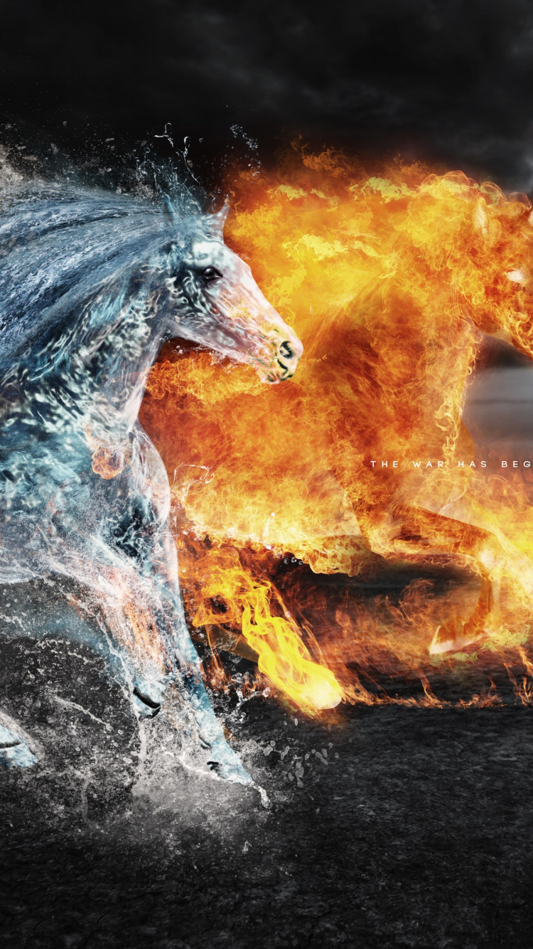 Horses of: Earth, Fire and Water wallpaper 750x1334