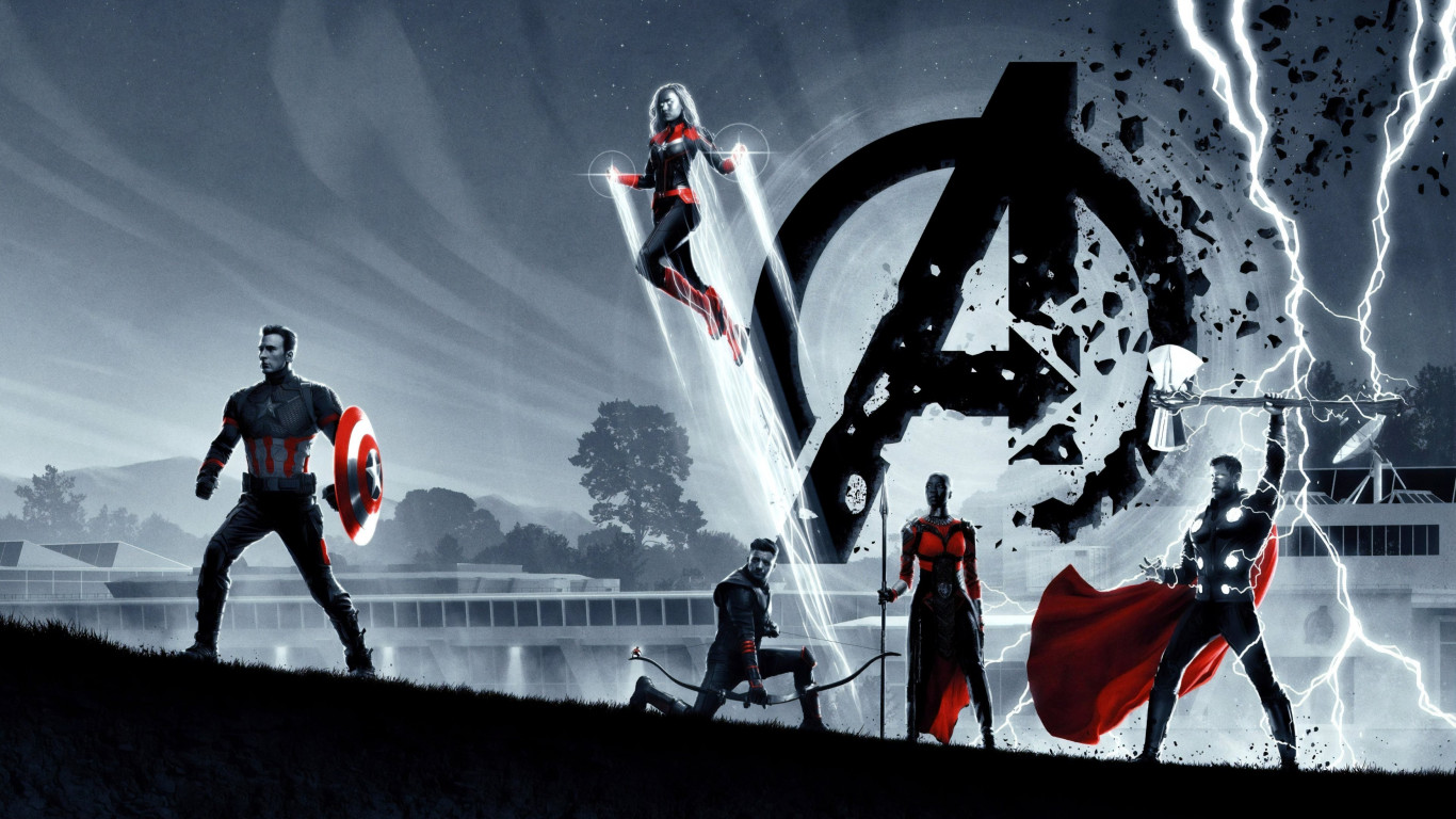 Avengers: Endgame poster wallpaper 1366x768