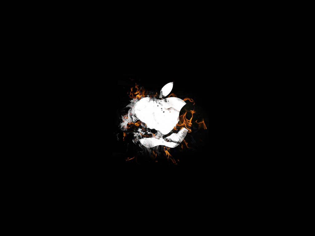 The Apple is on fire wallpaper 1024x768