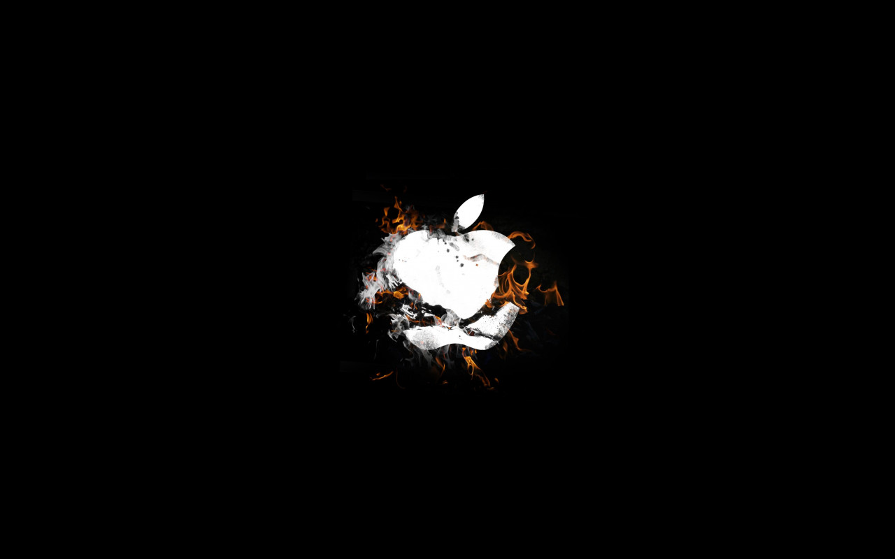 The Apple is on fire wallpaper 1280x800