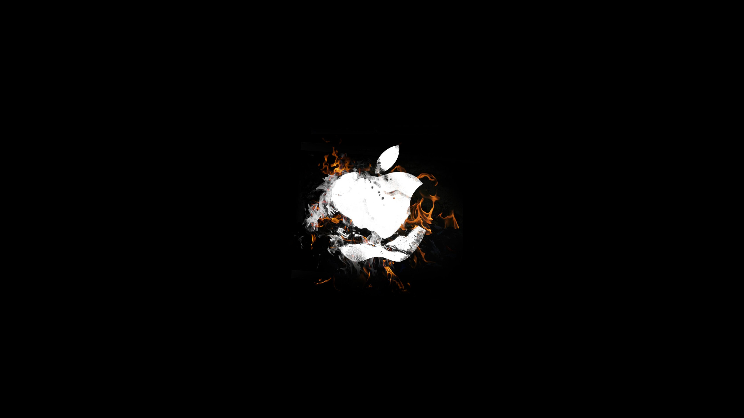 The Apple is on fire wallpaper 2560x1440