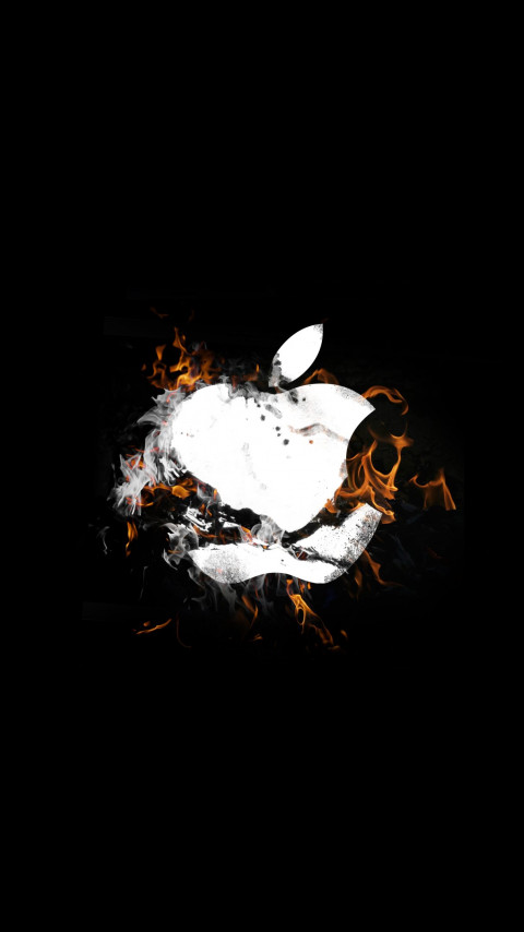 The Apple is on fire wallpaper 480x854