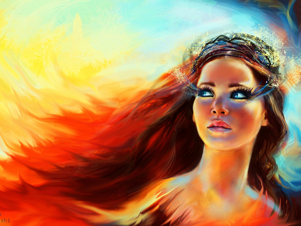 Katniss Everdeen from Catching fire wallpaper 1024x768