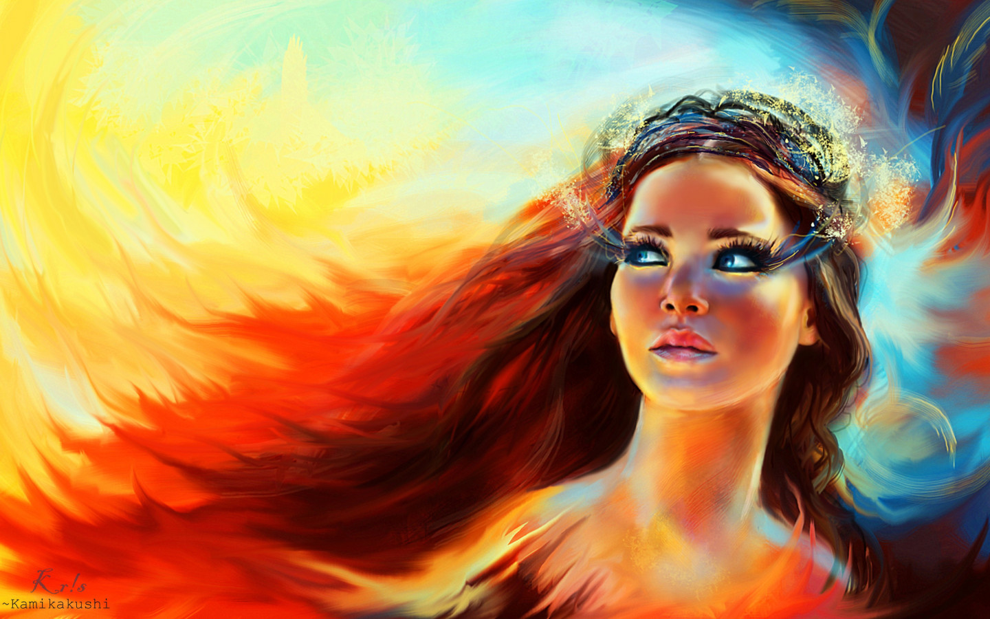 Katniss Everdeen from Catching fire wallpaper 1440x900