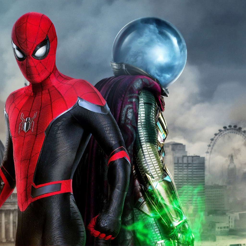 Spider Man and Mysterio wallpaper 1024x1024