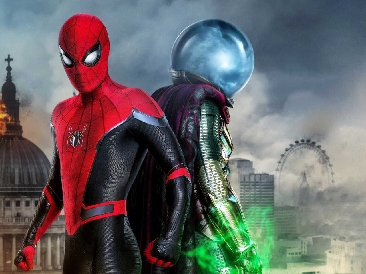Spider Man and Mysterio wallpaper 1280x960