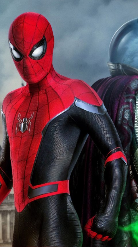 Spider Man and Mysterio wallpaper 480x854