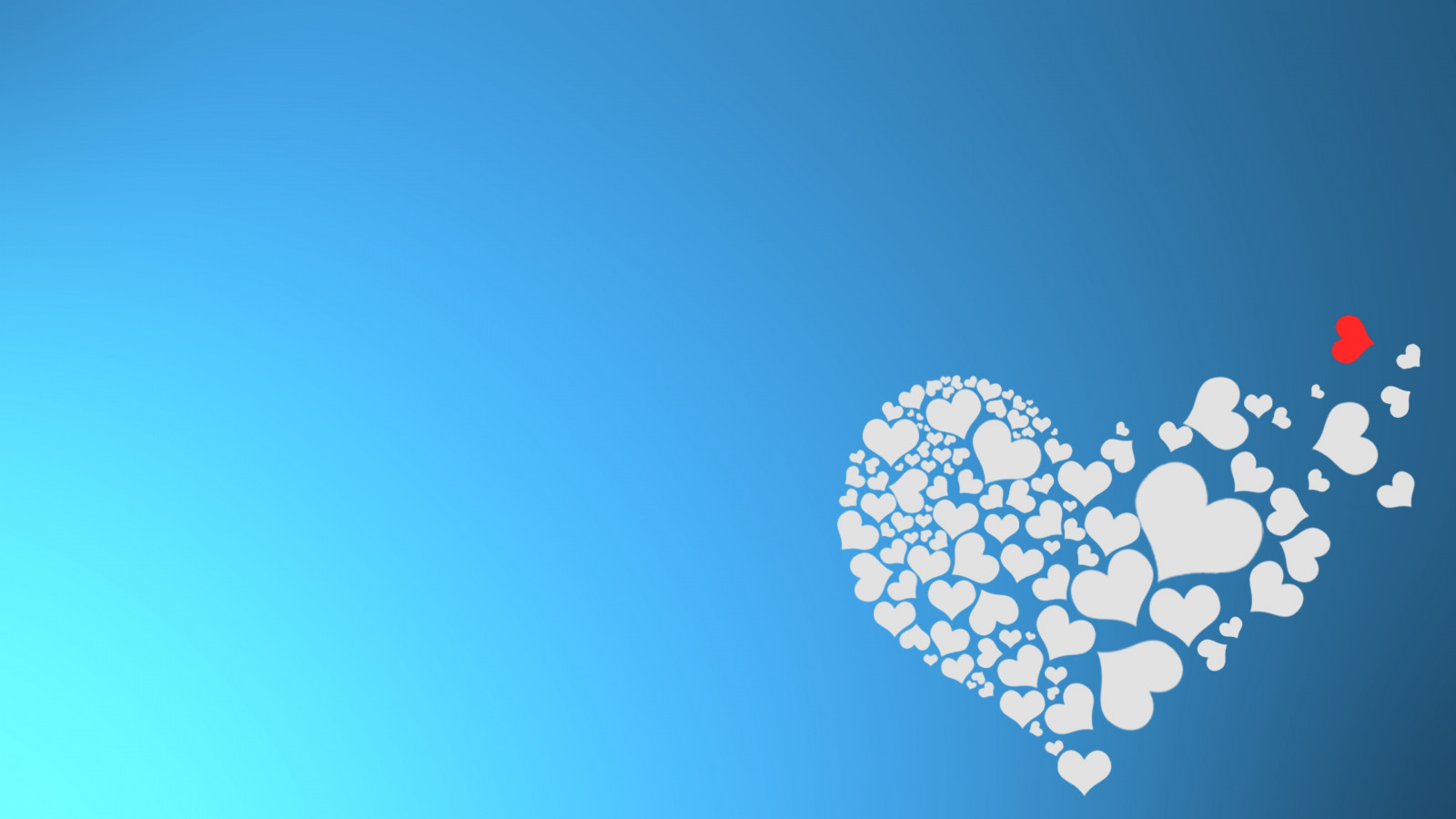The hearts of love wallpaper 1600x900