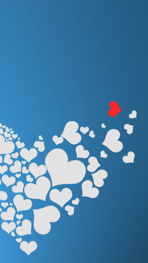 The hearts of love wallpaper 480x854