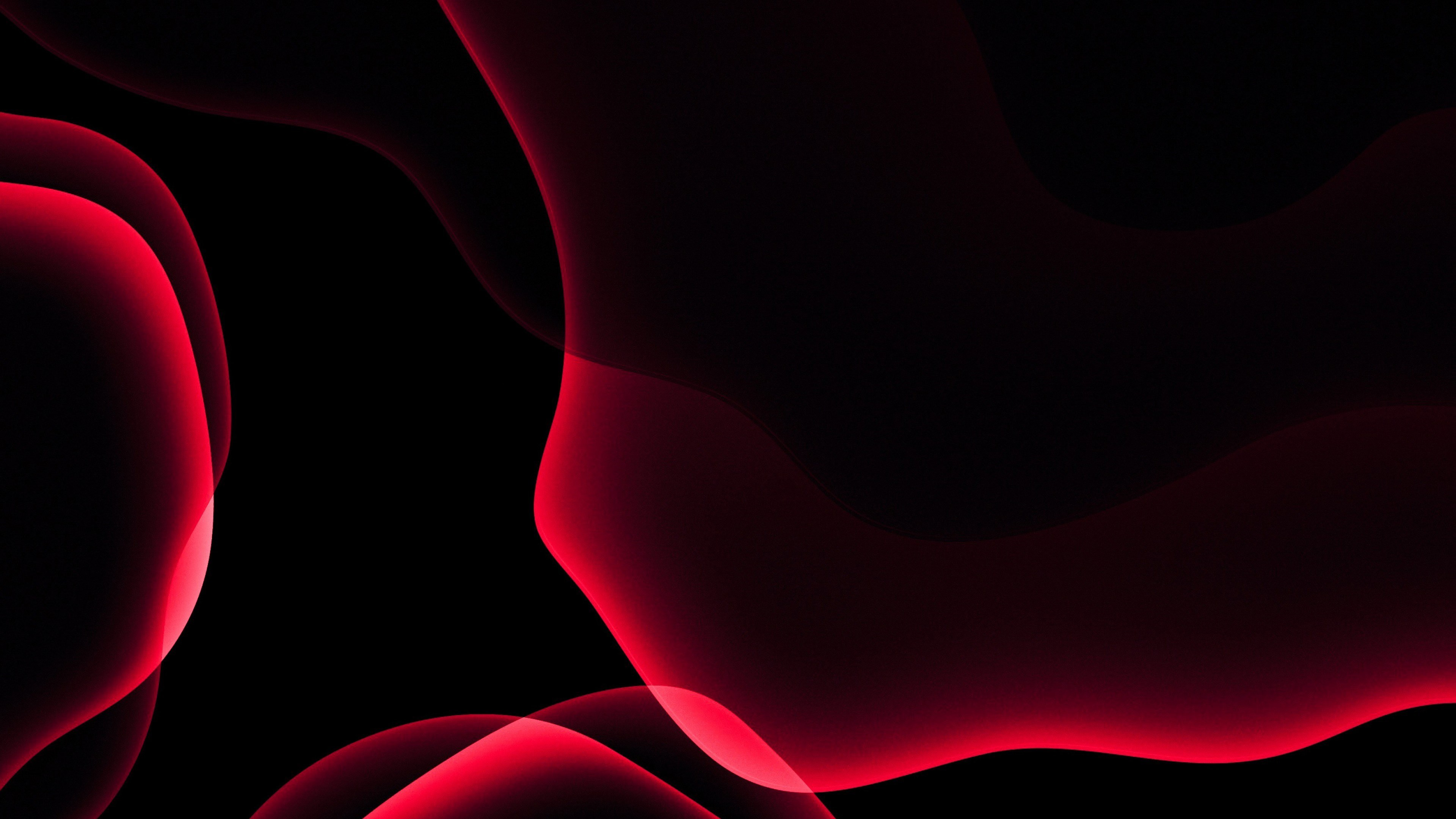 iOS 13 red abstract wallpaper 3840x2160