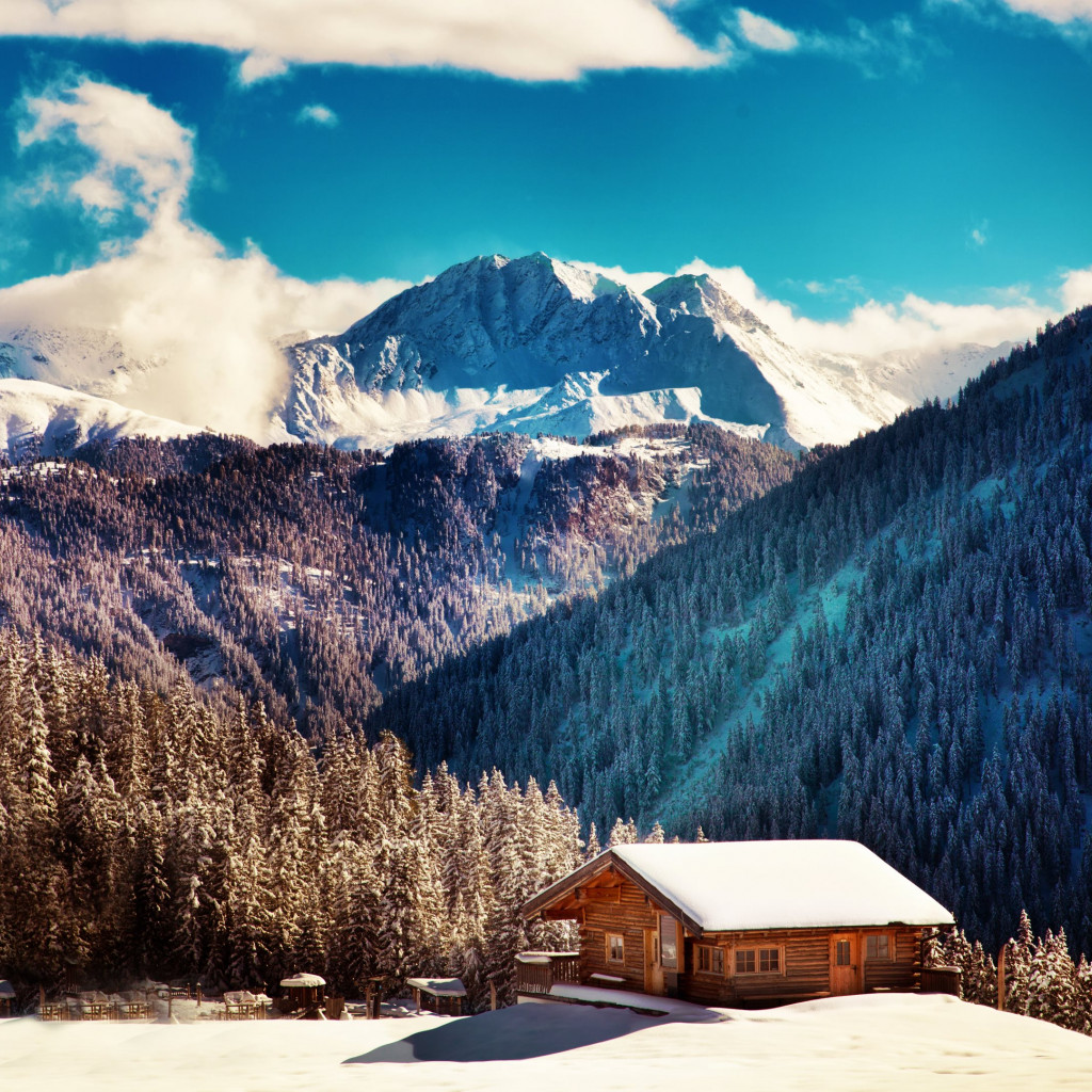 Winter landscape from Tirol wallpaper 1024x1024
