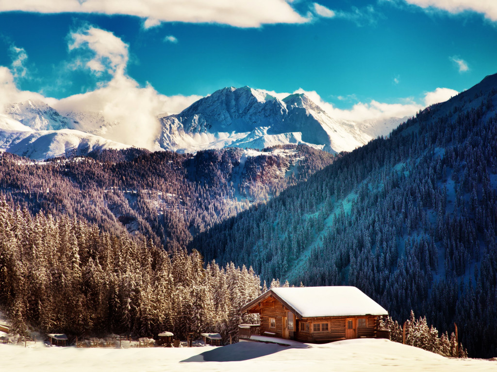 Winter landscape from Tirol wallpaper 1024x768