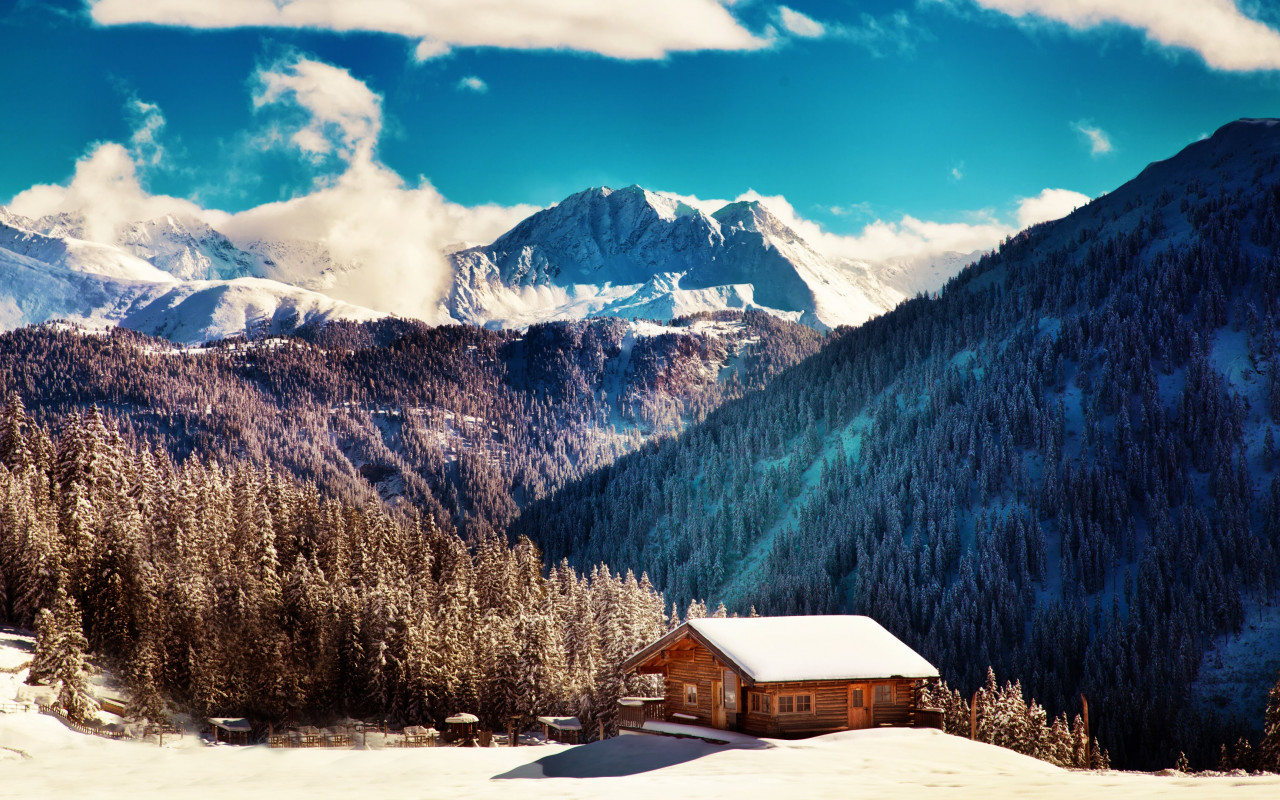 Winter landscape from Tirol wallpaper 1280x800