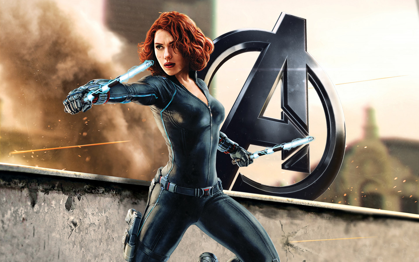 Black Widow in Avengers wallpaper 1440x900