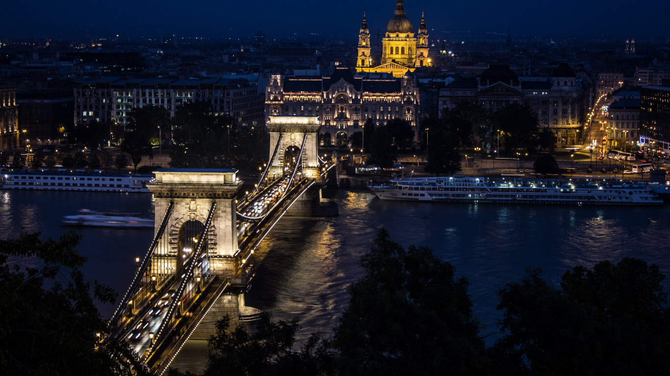 Budapest by Night wallpaper 1366x768
