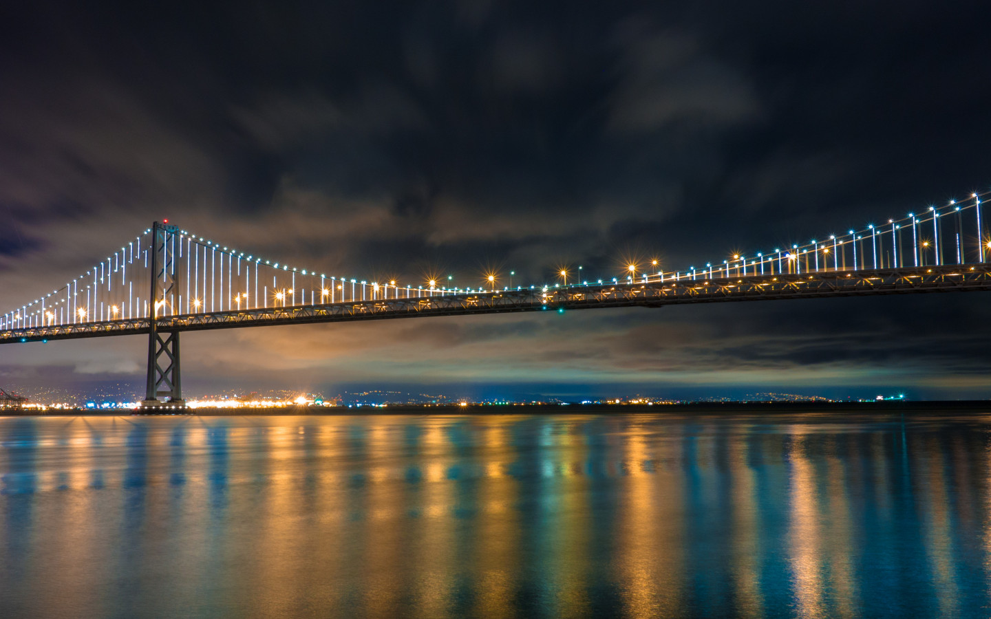 San Francisco Bay Bridge at Night wallpaper 1440x900