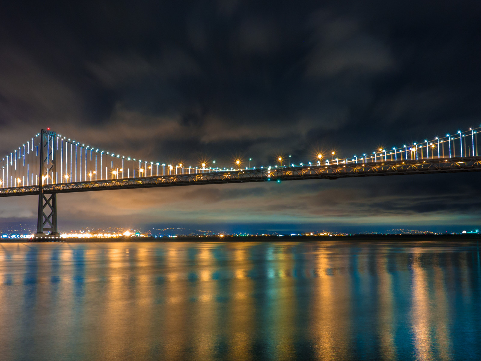 San Francisco Bay Bridge at Night wallpaper 1600x1200