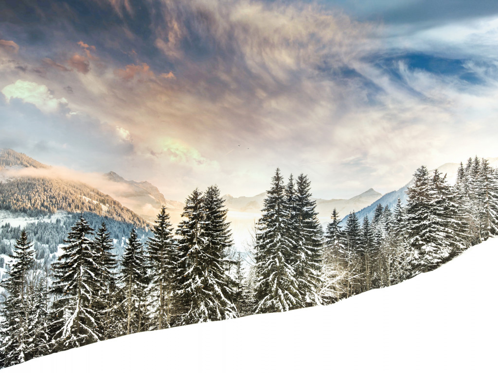 Winter view on Mount Eggli wallpaper 1024x768