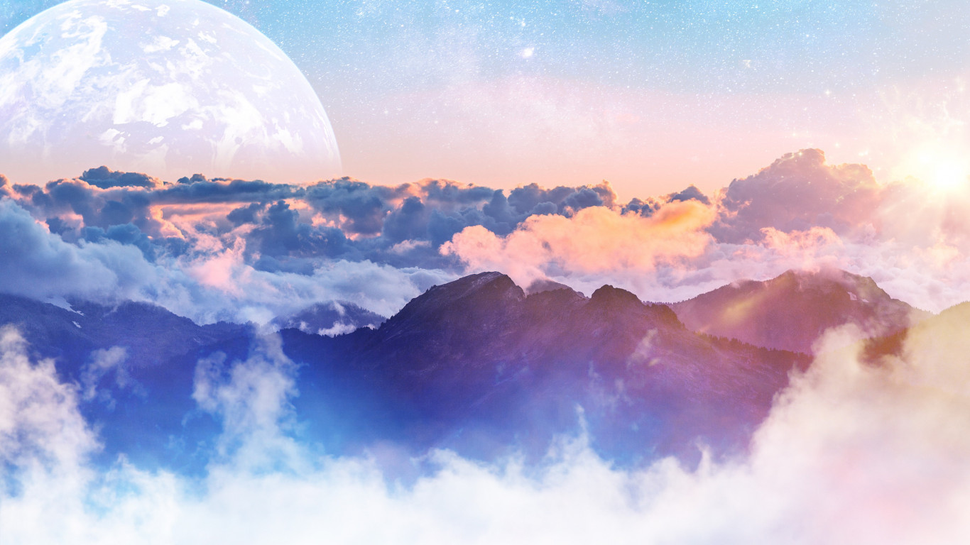 Above the clouds wallpaper 1366x768