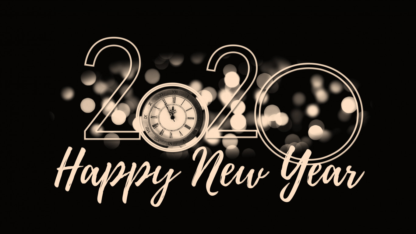 2020 Happy New Year wallpaper 1366x768