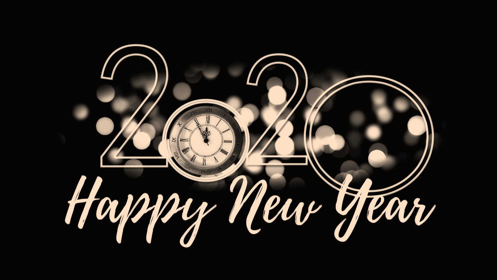 2020 Happy New Year wallpaper 1600x900