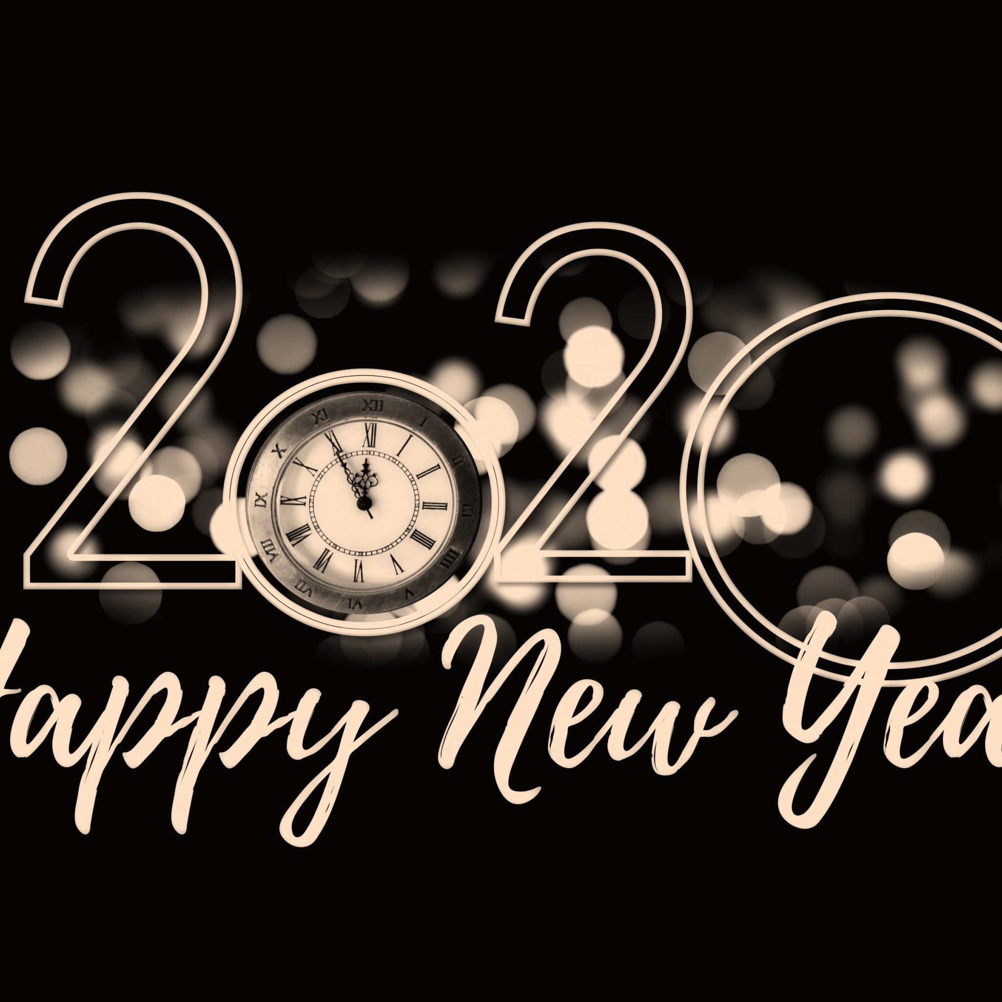 2020 Happy New Year wallpaper 2048x2048