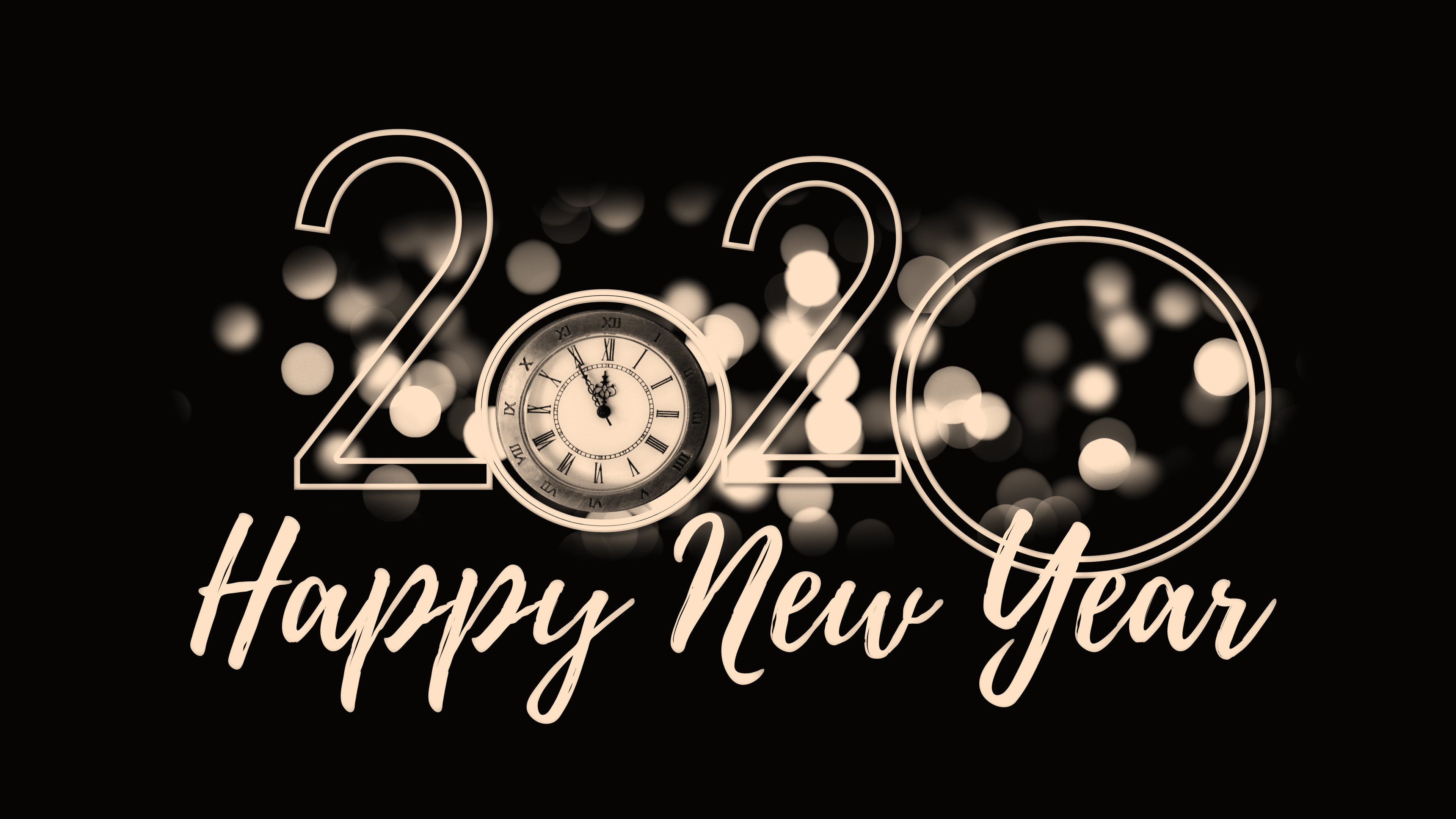 2020 Happy New Year wallpaper 3840x2160
