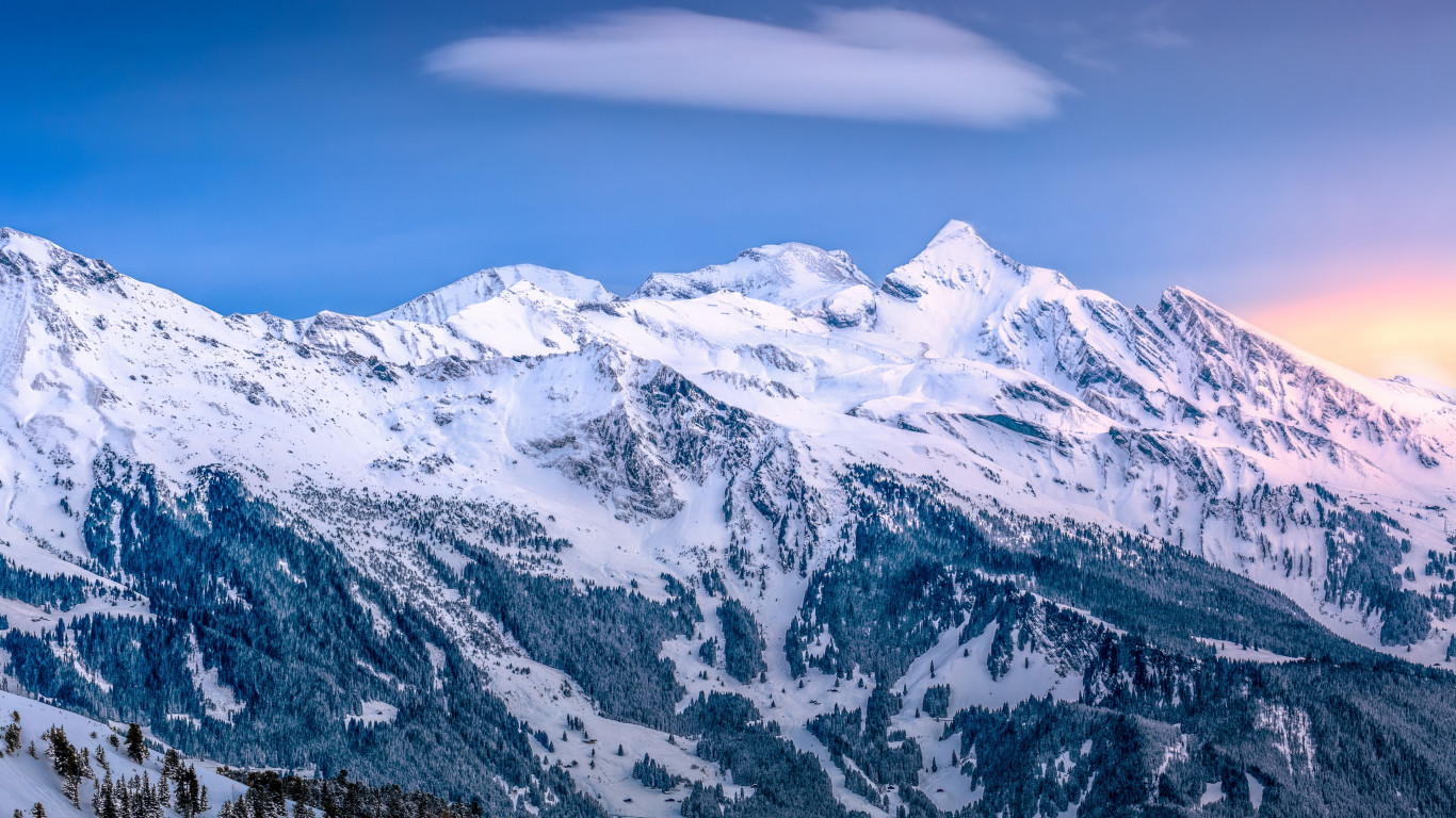 Alpine scenery from Kleine Scheidegg, Switzerland wallpaper 1366x768