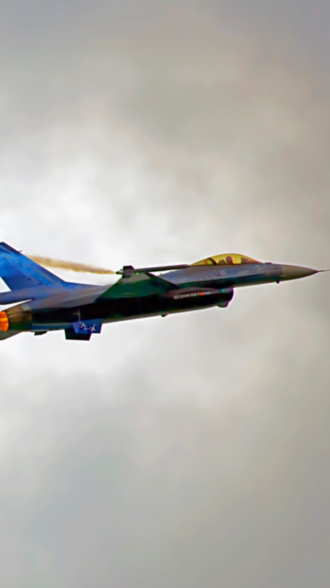 F16 Fighter of Belgian airforce wallpaper 480x854