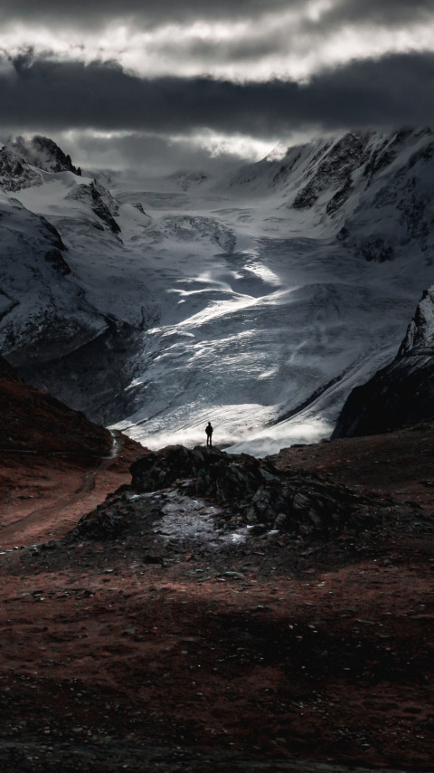 Winter view from Gornergrat, Switzerland wallpaper 480x854