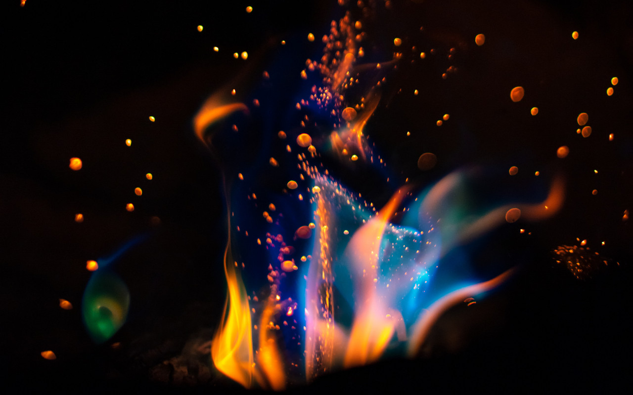 Hot flames in darkness wallpaper 1280x800