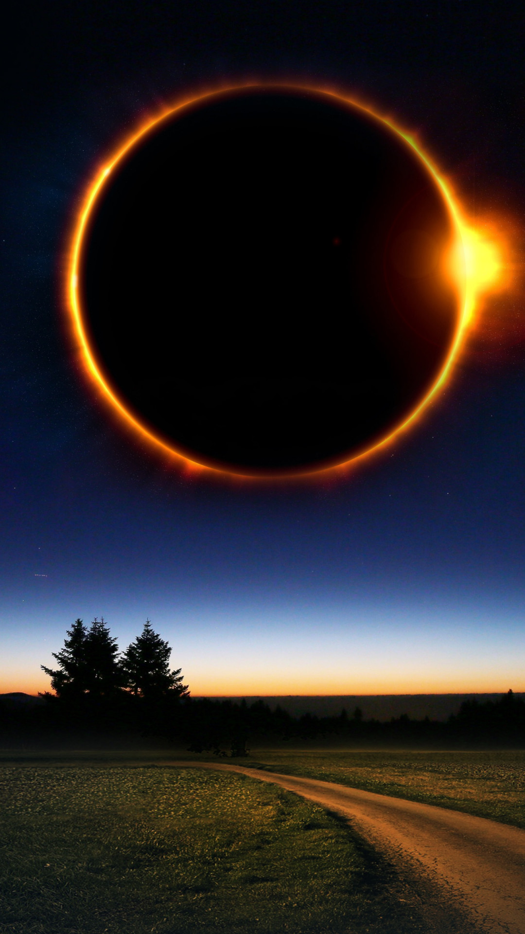 Fantasy solar eclipse wallpaper 1080x1920