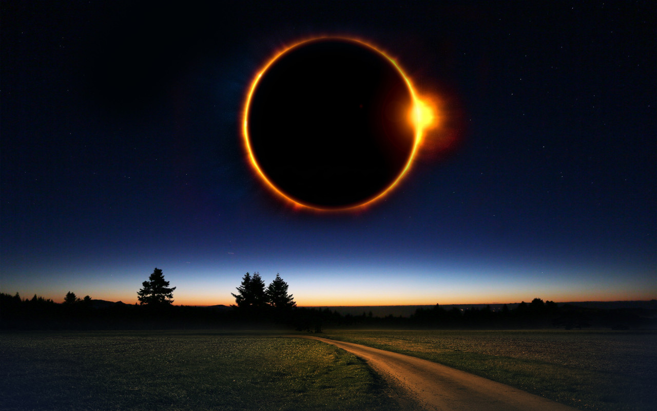 Fantasy solar eclipse wallpaper 1280x800
